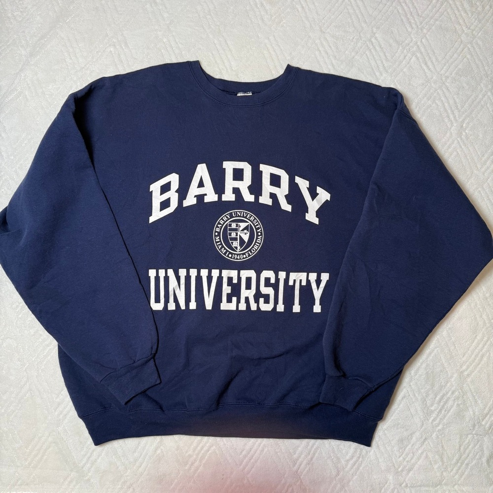 Vintage Y2K Collegiate Champion Barry University Sweatshirt Navy XXL Miami